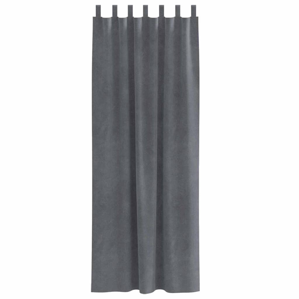 Verdunkelungsvorhänge 2 pcs Hellgrau 140 x 245 cm Samt