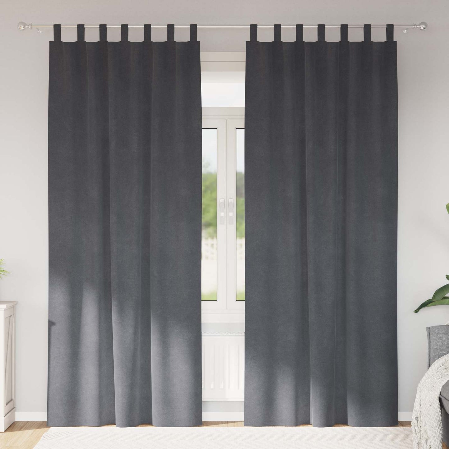 Verdunkelungsvorhänge 2 pcs Hellgrau 140 x 260 cm Samt