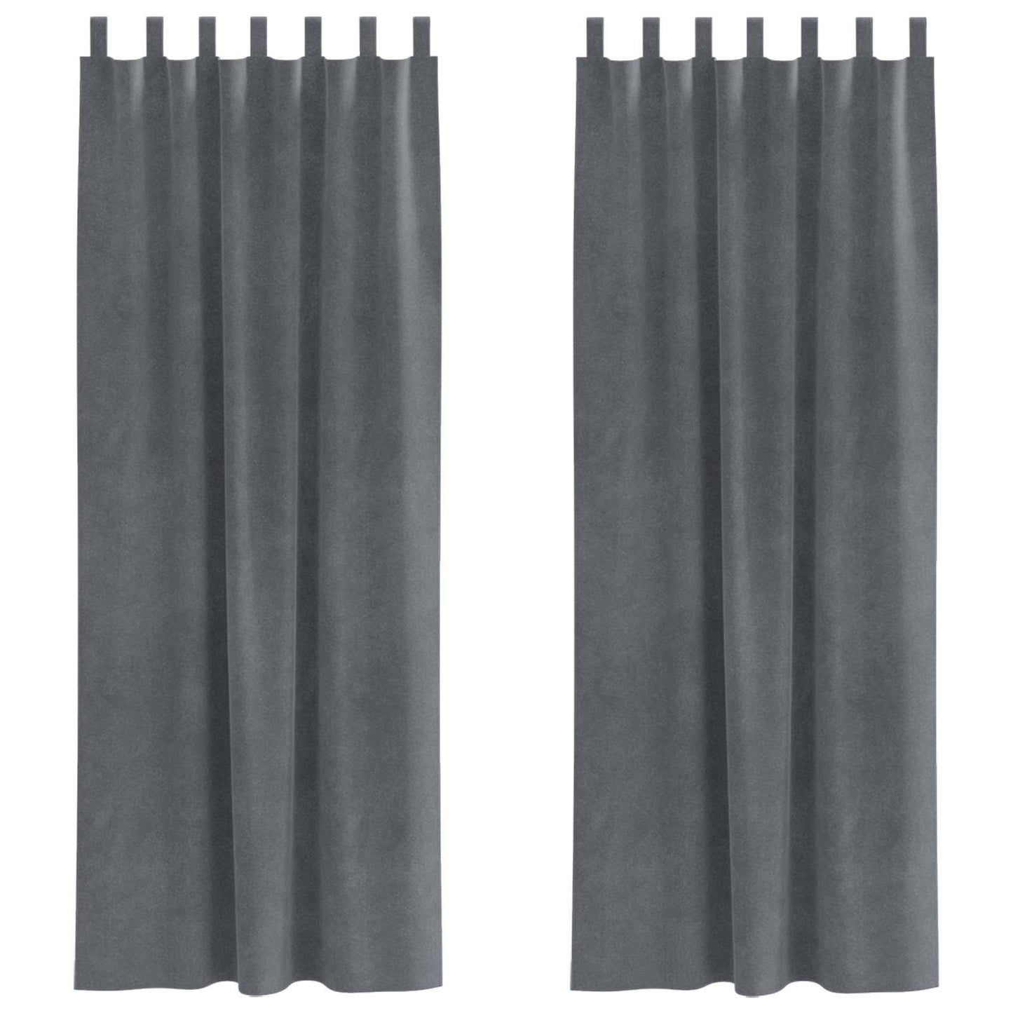 Verdunkelungsvorhänge 2 pcs Hellgrau 140 x 260 cm Samt