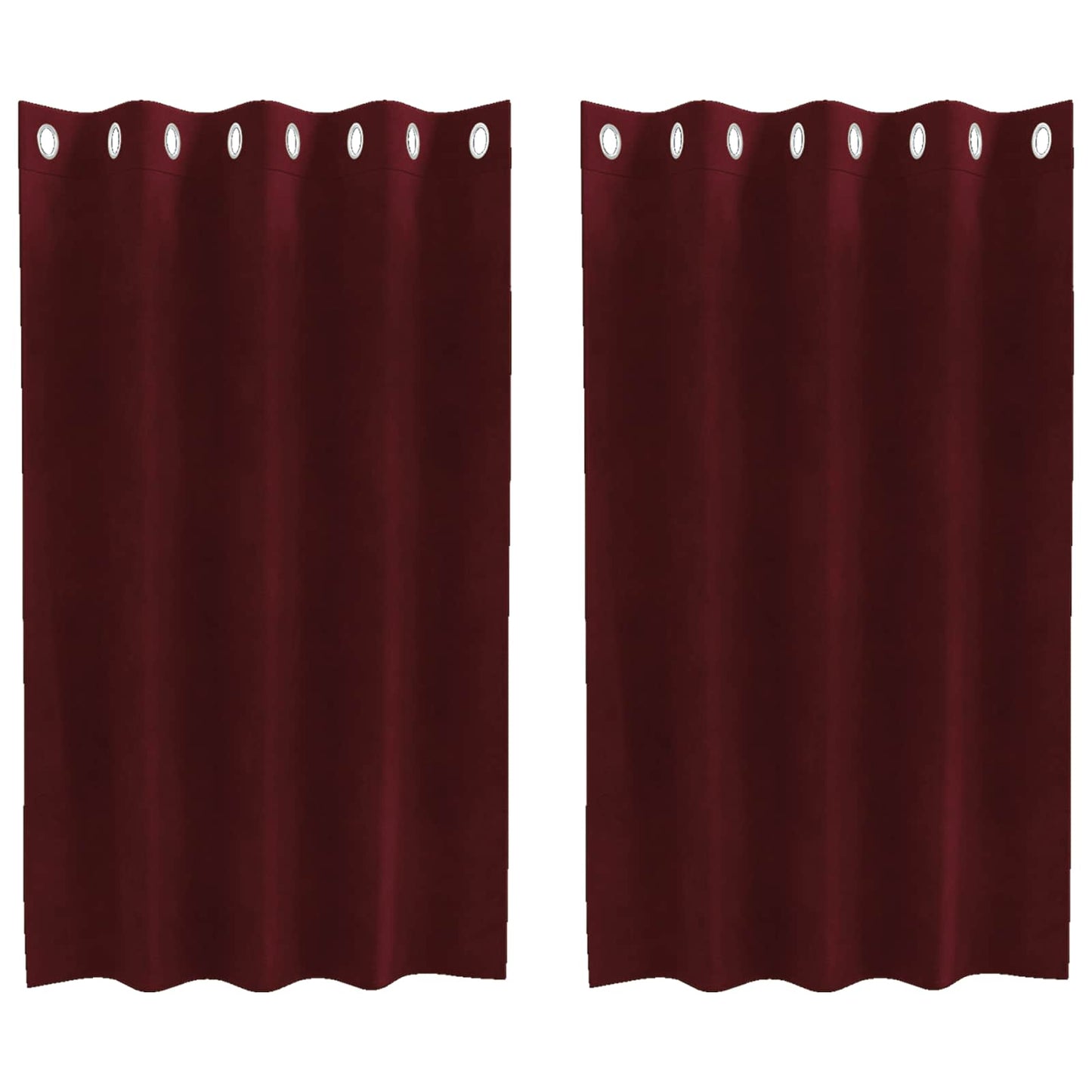 vidaXL Verdunkelungsvorhänge 2 pcs Weinrot 140 x 140 cm Samt