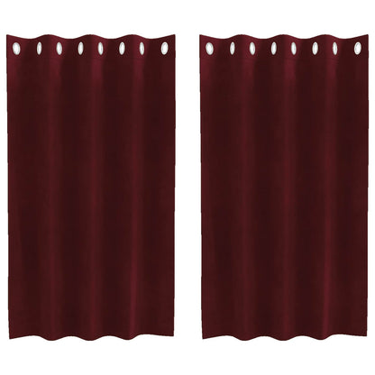 vidaXL Verdunkelungsvorhänge 2 pcs Weinrot 140 x 140 cm Samt