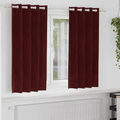 vidaXL Verdunkelungsvorhänge 2 pcs Weinrot 140 x 175 cm Samt