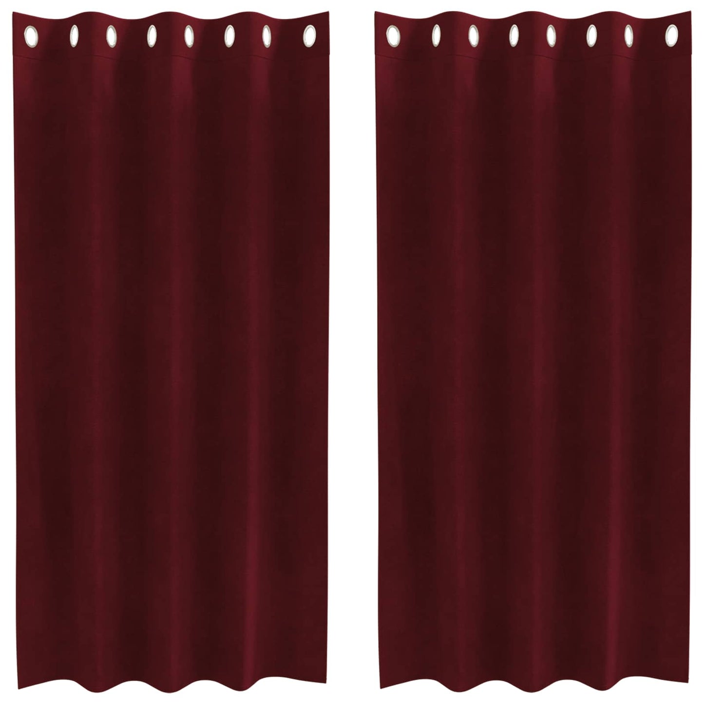 vidaXL Verdunkelungsvorhänge 2 pcs Weinrot 140 x 175 cm Samt