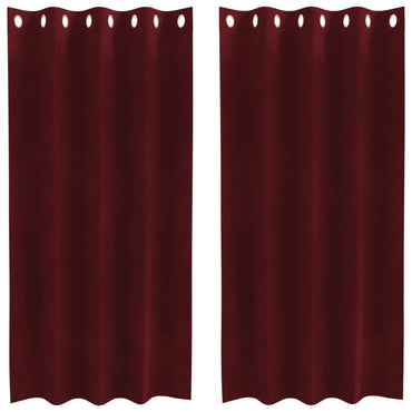 vidaXL Verdunkelungsvorhänge 2 pcs Weinrot 140 x 175 cm Samt