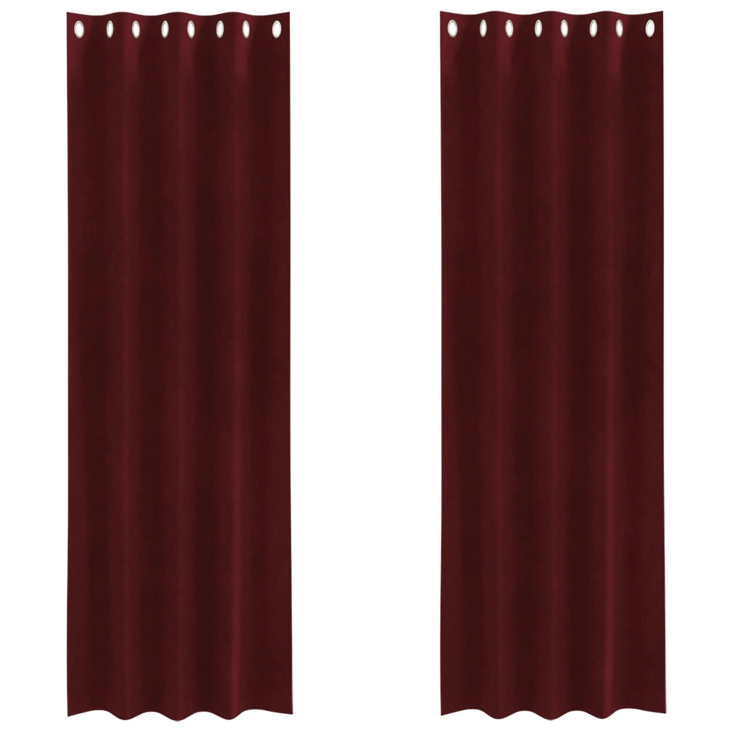 vidaXL Verdunkelungsvorhänge 2 pcs Weinrot 140 x 245 cm Samt