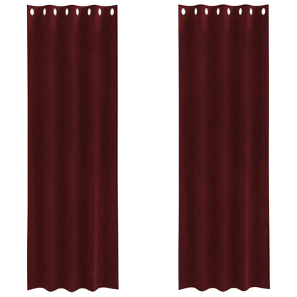 vidaXL Verdunkelungsvorhänge 2 pcs Weinrot 140 x 245 cm Samt