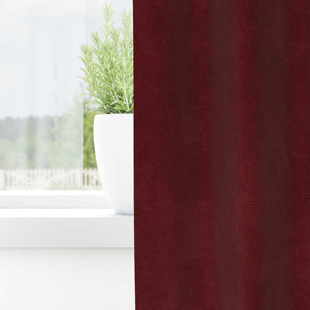 vidaXL Verdunkelungsvorhänge 2 pcs Weinrot 140 x 140 cm Samt