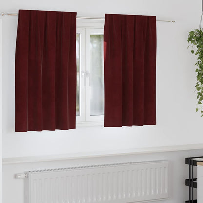 vidaXL Verdunkelungsvorhänge 2 pcs Weinrot 140 x 140 cm Samt