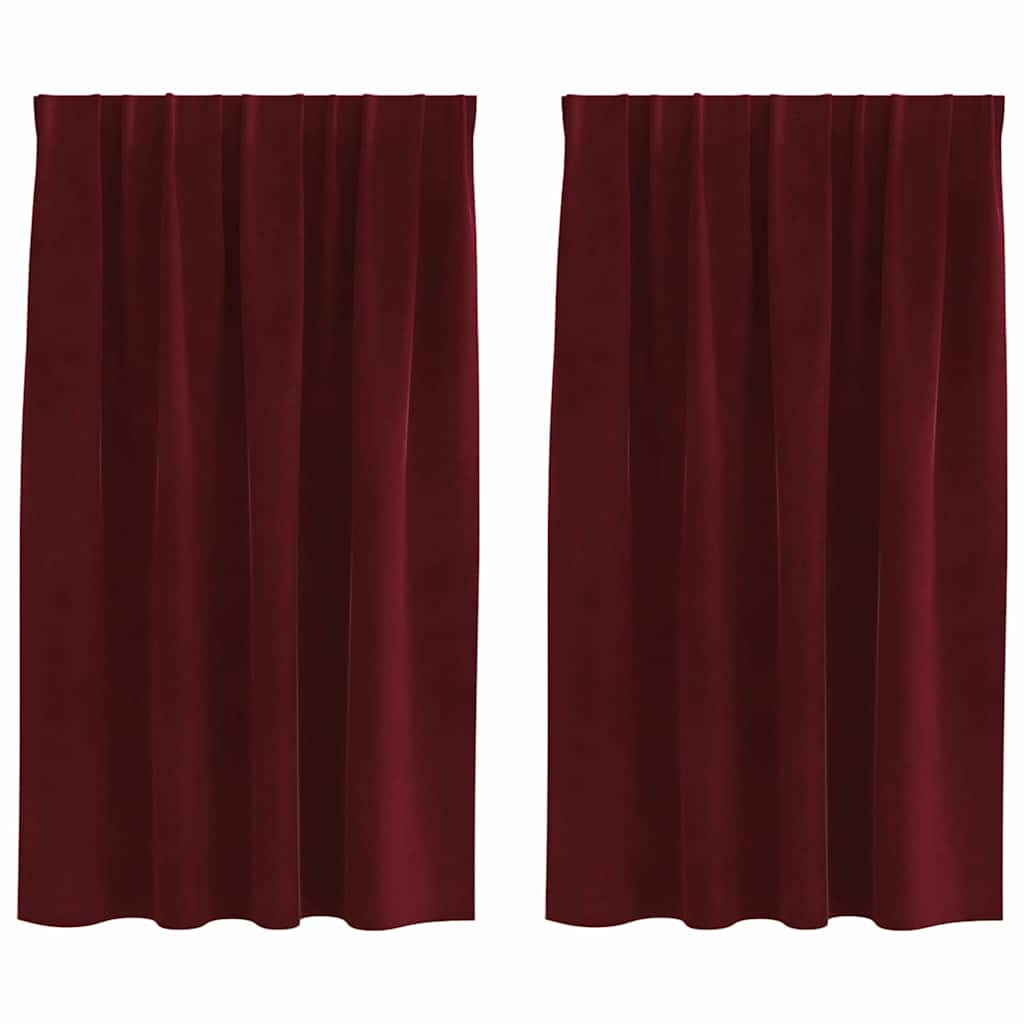 vidaXL Verdunkelungsvorhänge 2 pcs Weinrot 140 x 140 cm Samt
