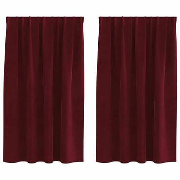 vidaXL Verdunkelungsvorhänge 2 pcs Weinrot 140 x 140 cm Samt