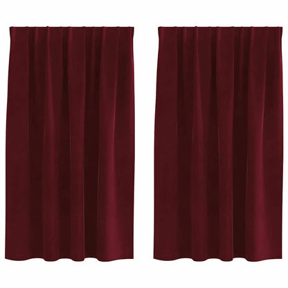 vidaXL Verdunkelungsvorhänge 2 pcs Weinrot 140 x 140 cm Samt