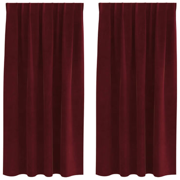 vidaXL Verdunkelungsvorhänge 2 pcs Weinrot 140 x 175 cm Samt