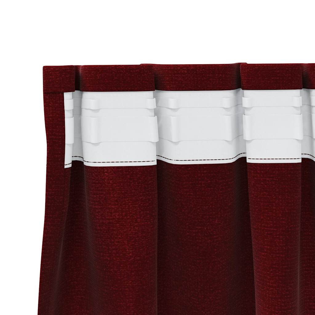 vidaXL Verdunkelungsvorhänge 2 pcs Weinrot 140 x 245 cm Samt