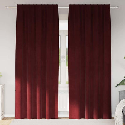 vidaXL Verdunkelungsvorhänge 2 pcs Weinrot 140 x 245 cm Samt