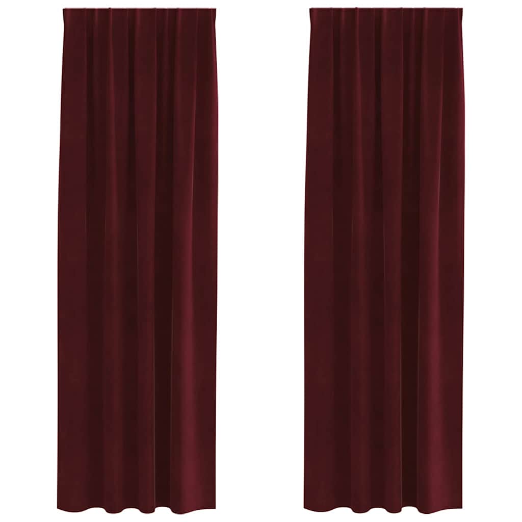vidaXL Verdunkelungsvorhänge 2 pcs Weinrot 140 x 245 cm Samt