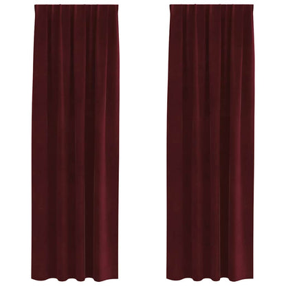 vidaXL Verdunkelungsvorhänge 2 pcs Weinrot 140 x 245 cm Samt