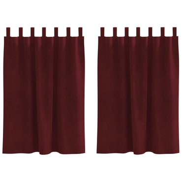 vidaXL Verdunkelungsvorhänge 2 pcs Weinrot 140 x 140 cm Samt
