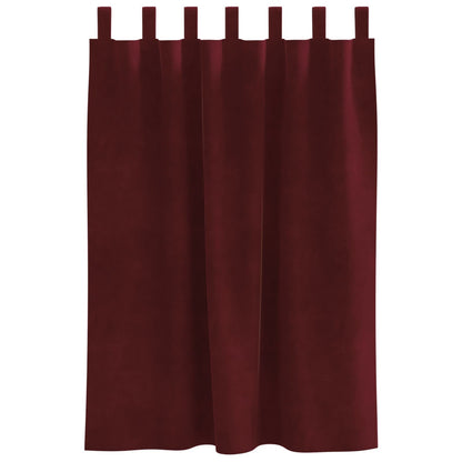 vidaXL Verdunkelungsvorhänge 2 pcs Weinrot 140 x 140 cm Samt