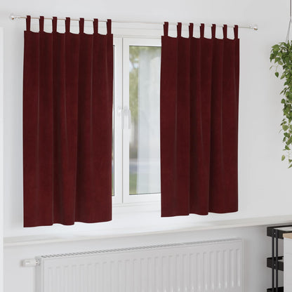 vidaXL Verdunkelungsvorhänge 2 pcs Weinrot 140 x 175 cm Samt