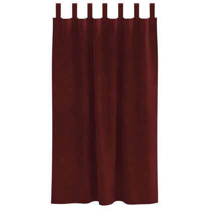 vidaXL Verdunkelungsvorhänge 2 pcs Weinrot 140 x 175 cm Samt