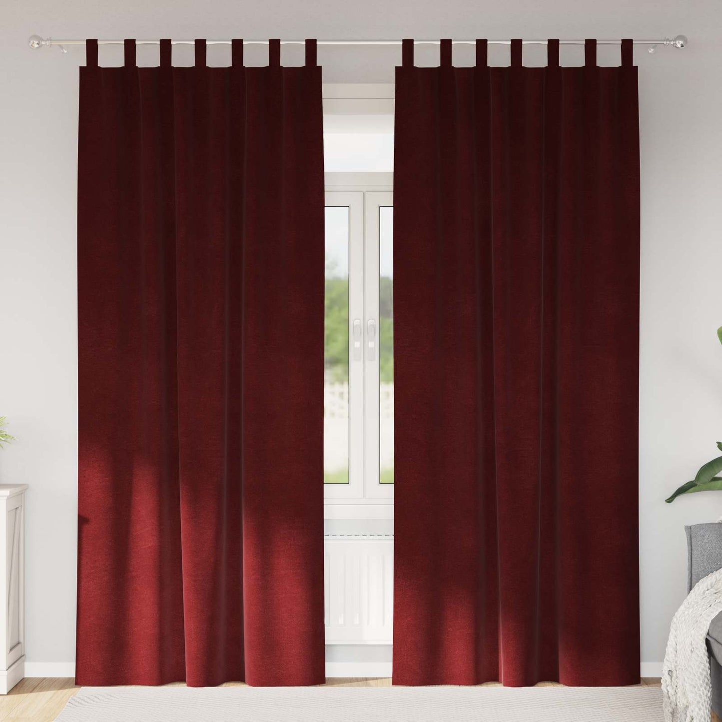 vidaXL Verdunkelungsvorhänge 2 pcs Weinrot 140 x 225 cm Samt