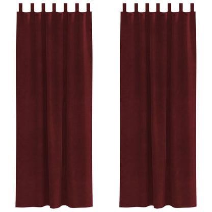 vidaXL Verdunkelungsvorhänge 2 pcs Weinrot 140 x 245 cm Samt
