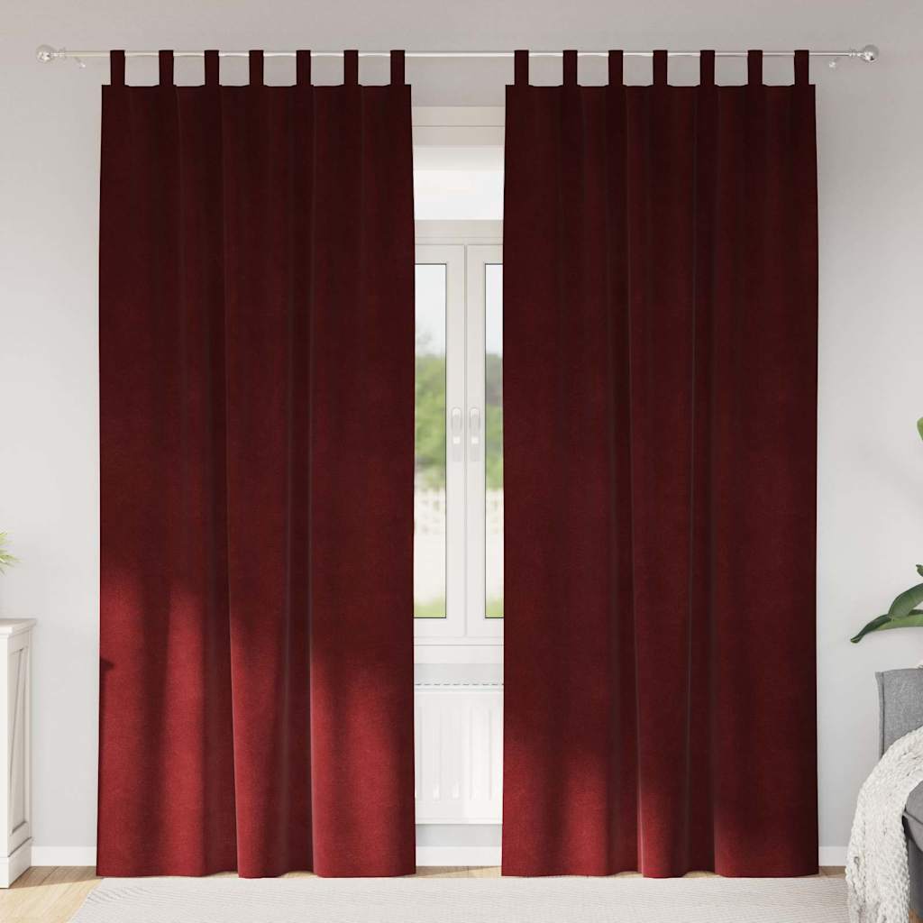 Verdunkelungsvorhänge 2 pcs Weinrot 140 x 260 cm Samt