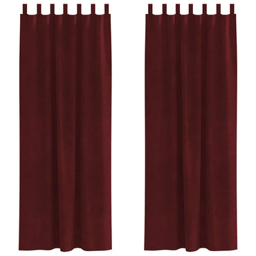 vidaXL Verdunkelungsvorhänge 2 pcs Weinrot 140 x 260 cm Samt
