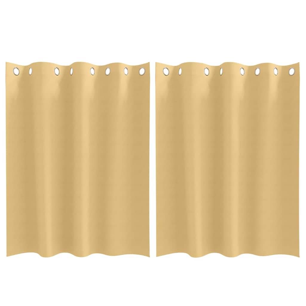 Verdunkelungs-Vorhänge mit Ringen 2 pcs Beige 140 x 140 cm