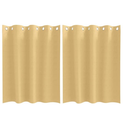 Verdunkelungs-Vorhänge mit Ringen 2 pcs Beige 140 x 140 cm