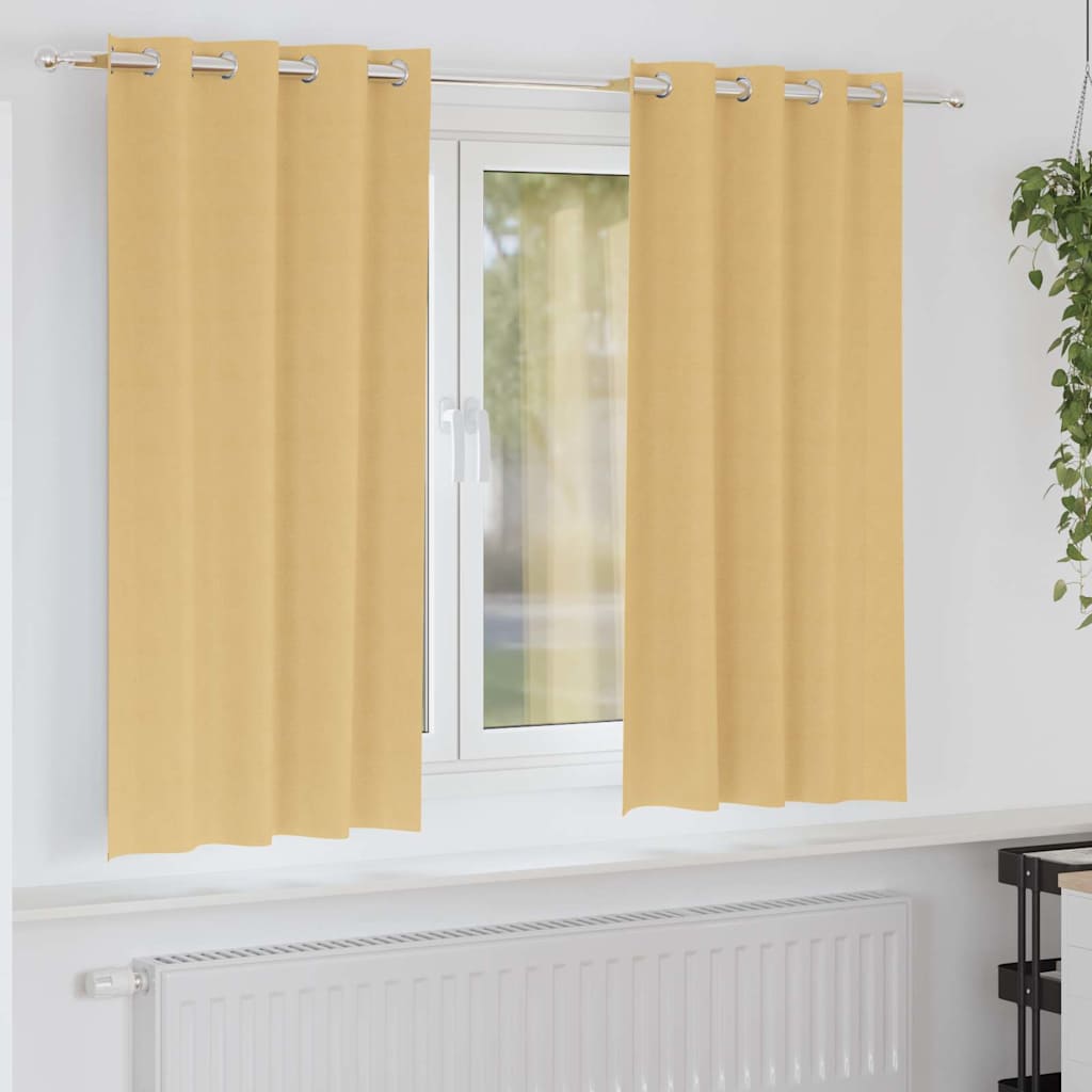 Verdunkelungs-Vorhänge mit Ringen 2 pcs Beige 175 x 140 cm