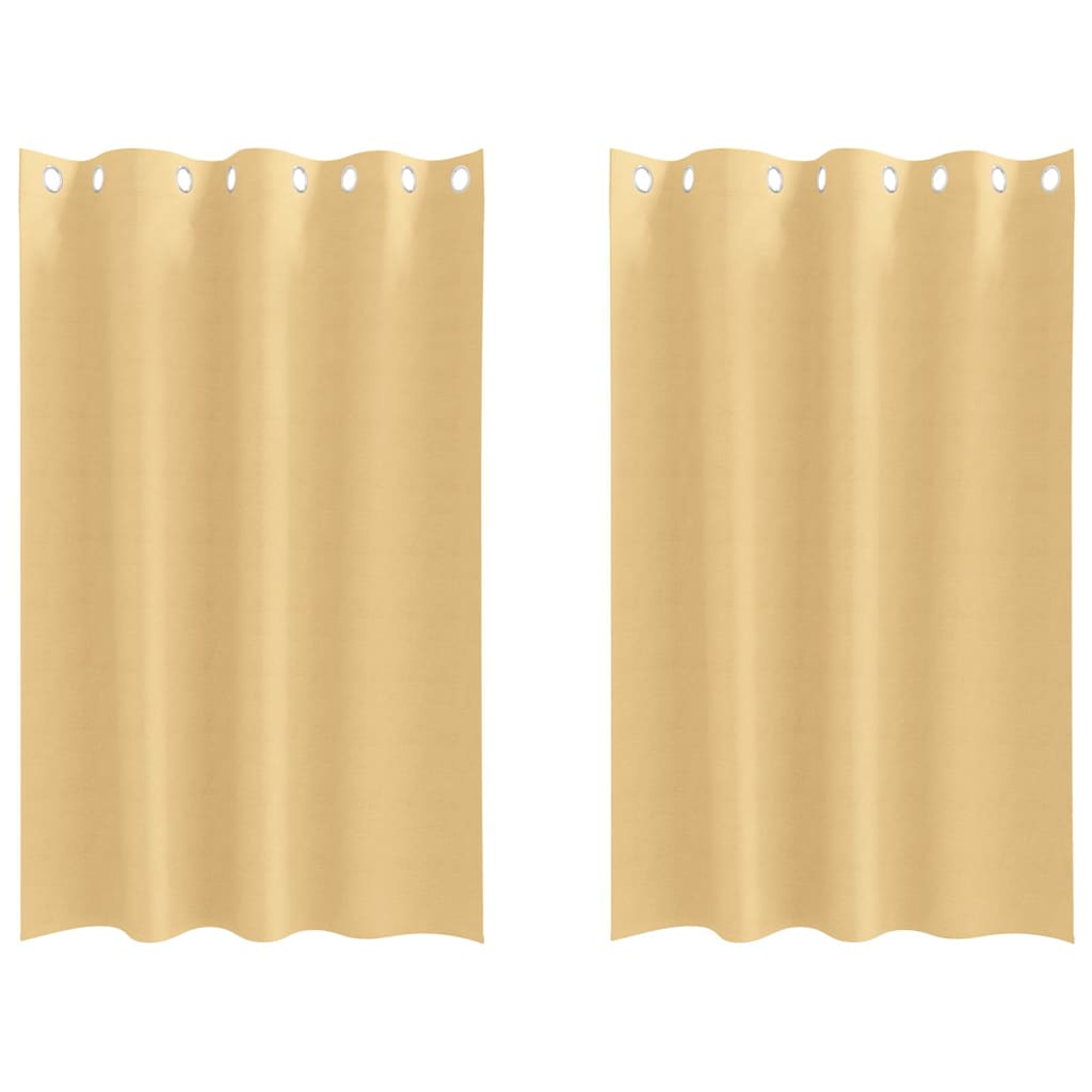 Verdunkelungs-Vorhänge mit Ringen 2 pcs Beige 175 x 140 cm