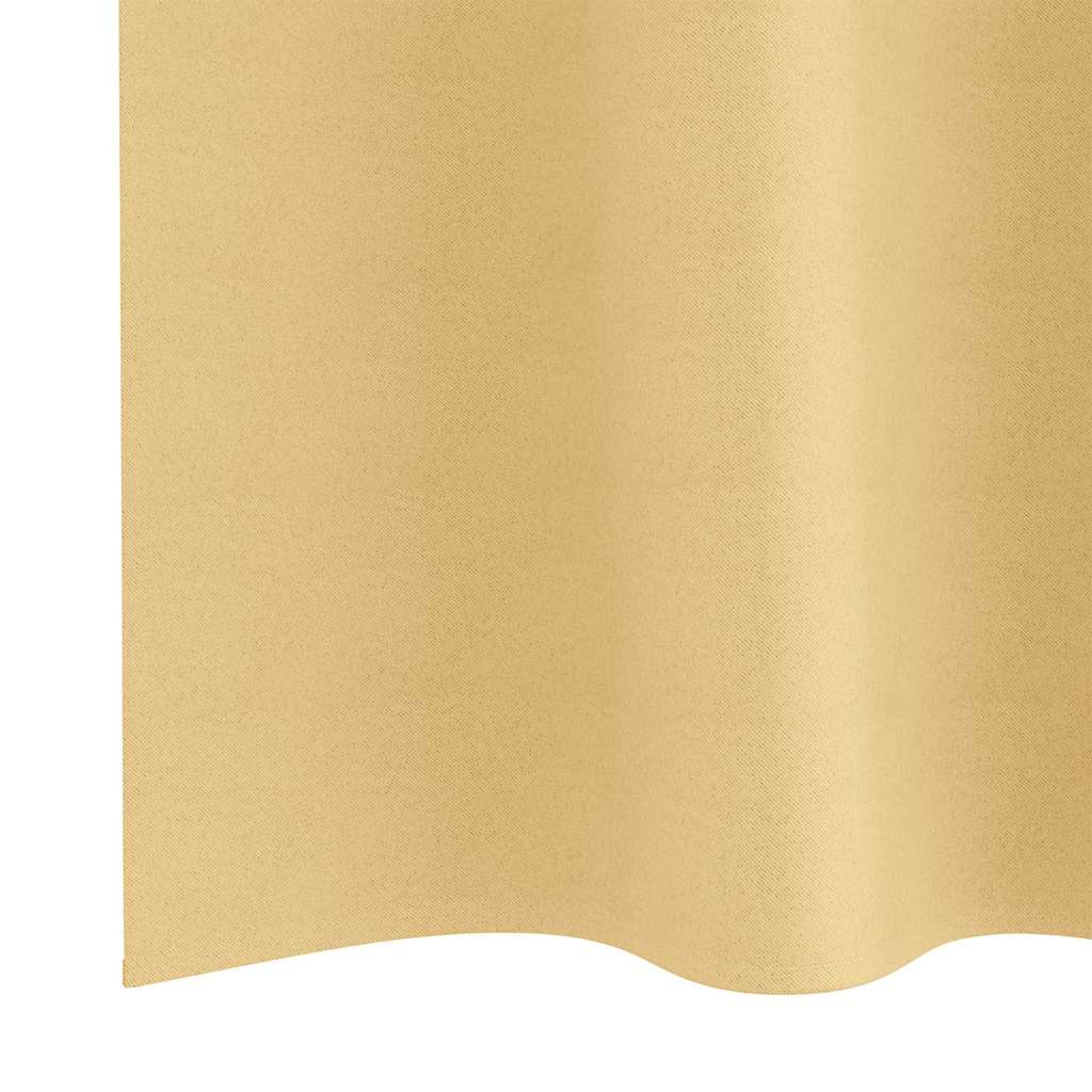 vidaXL Verdunkelungs-Vorhänge mit Ringen 2 pcs Beige 225 x 140 cm