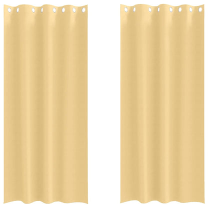vidaXL Verdunkelungs-Vorhänge mit Ringen 2 pcs Beige 245 x 140 cm