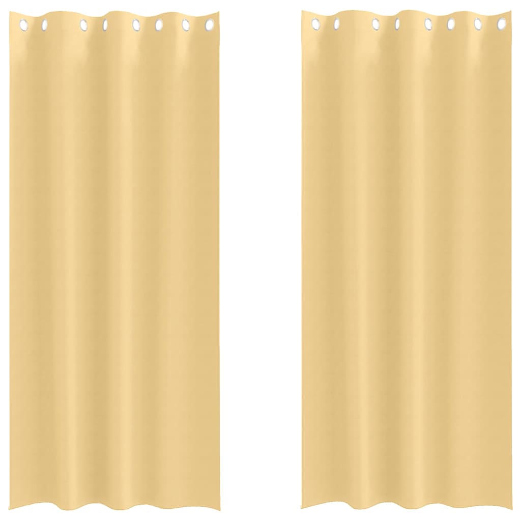 vidaXL Verdunkelungs-Vorhänge mit Ringen 2 pcs Beige 260 x 140 cm