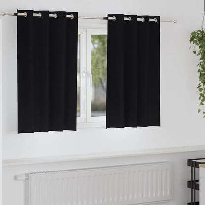 vidaXL Verdunkelungs-Vorhänge mit Ringen 2 pcs Schwarz 140 x 140 cm