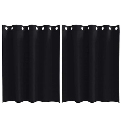 vidaXL Verdunkelungs-Vorhänge mit Ringen 2 pcs Schwarz 140 x 140 cm