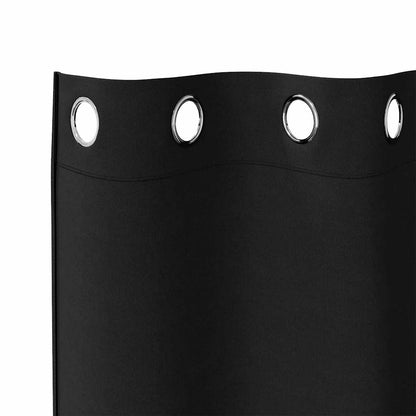 vidaXL Verdunkelungs-Vorhänge mit Ringen 2 pcs Schwarz 175 x 140 cm