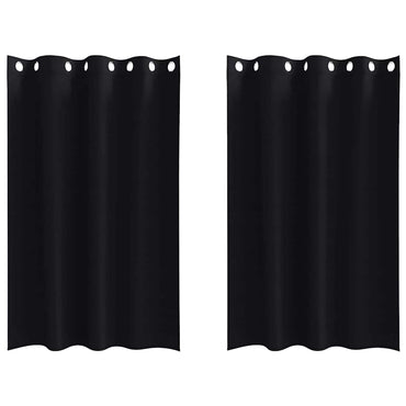 vidaXL Verdunkelungs-Vorhänge mit Ringen 2 pcs Schwarz 175 x 140 cm