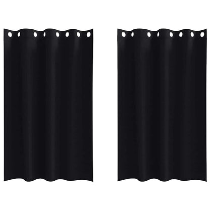 vidaXL Verdunkelungs-Vorhänge mit Ringen 2 pcs Schwarz 175 x 140 cm