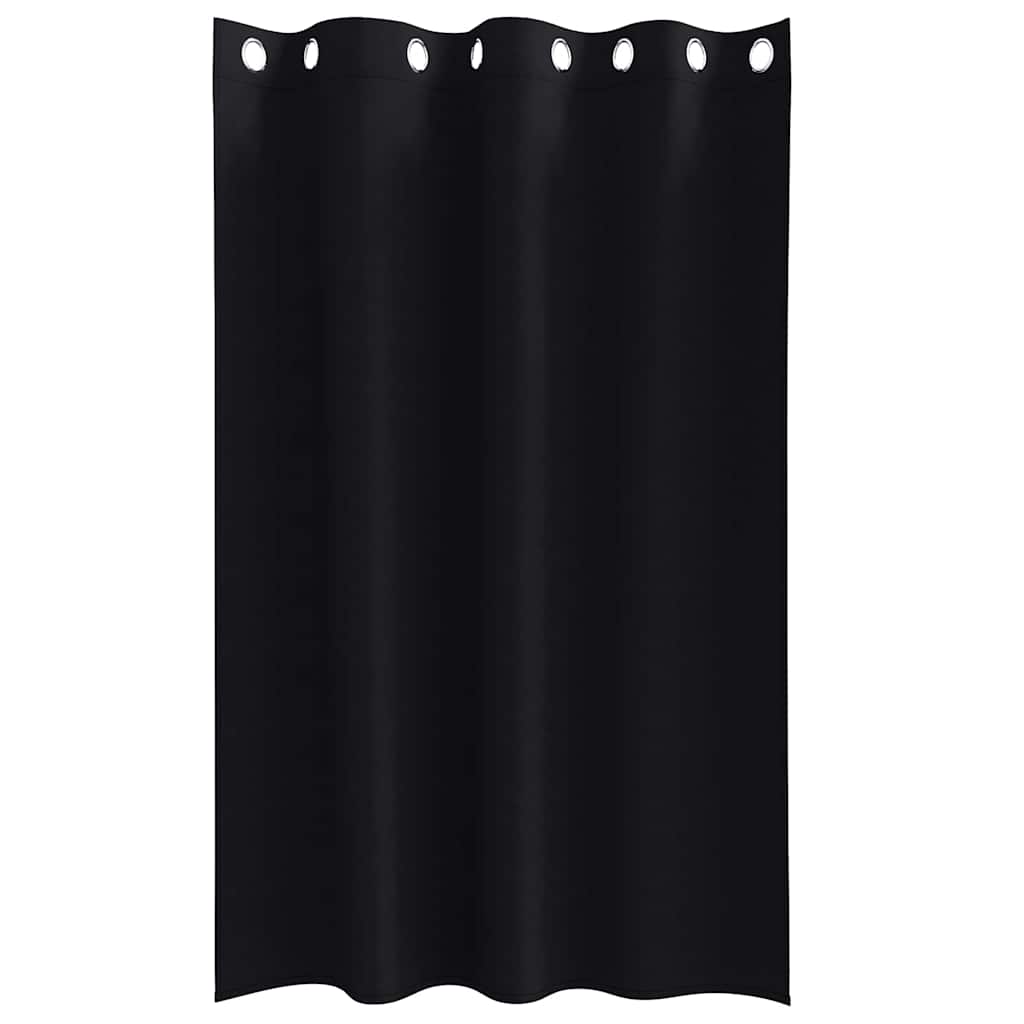 vidaXL Verdunkelungs-Vorhänge mit Ringen 2 pcs Schwarz 175 x 140 cm
