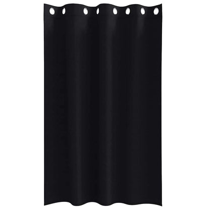 vidaXL Verdunkelungs-Vorhänge mit Ringen 2 pcs Schwarz 175 x 140 cm