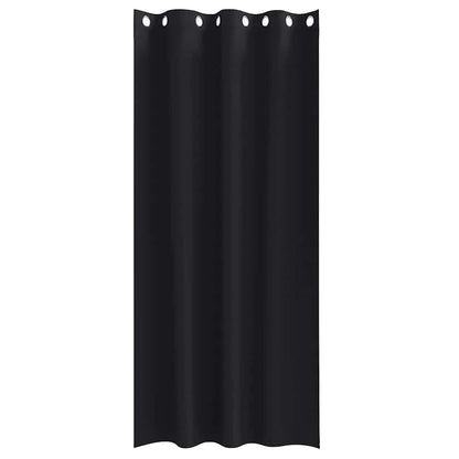 vidaXL Verdunkelungs-Vorhänge mit Ringen 2 pcs Schwarz 225 x 140 cm