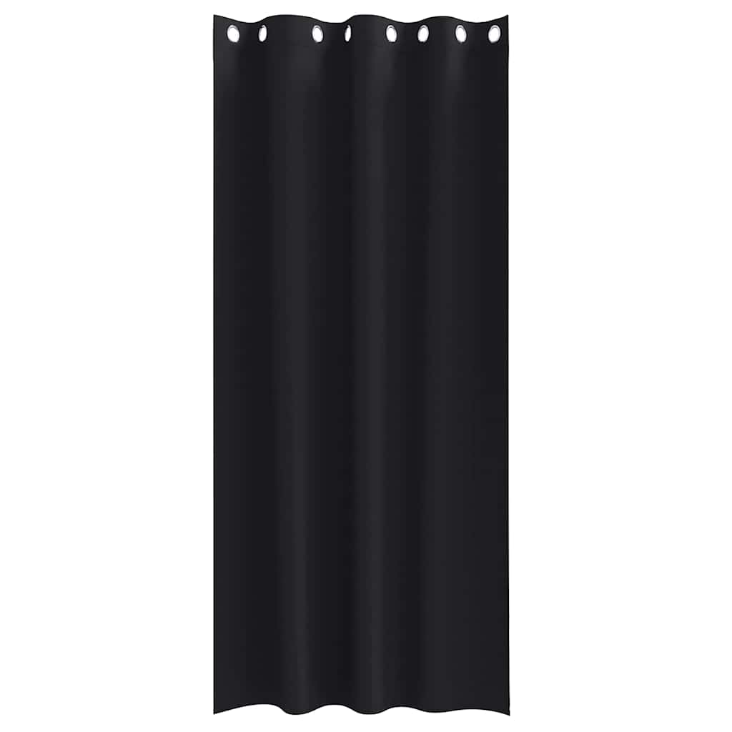 vidaXL Verdunkelungs-Vorhänge mit Ringen 2 pcs Schwarz 245 x 140 cm