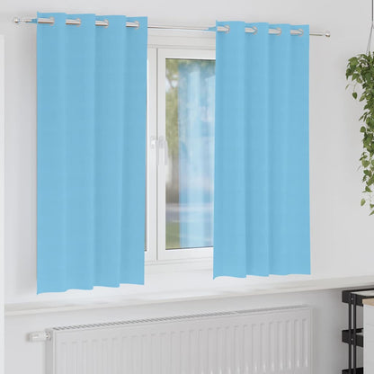 vidaXL Verdunkelungs-Vorhänge mit Ringen 2 pcs Himmelblau 175 x 140 cm