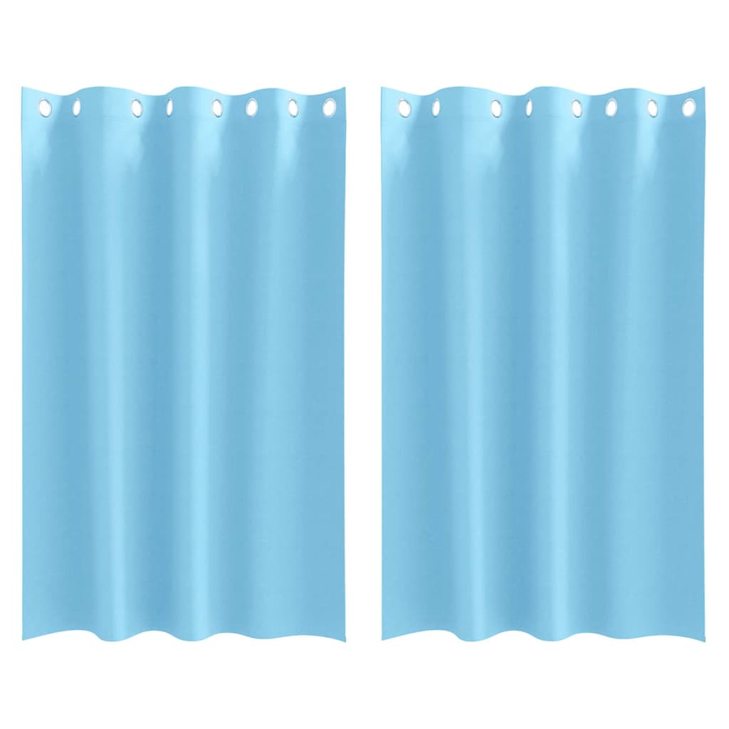vidaXL Verdunkelungs-Vorhänge mit Ringen 2 pcs Himmelblau 175 x 140 cm