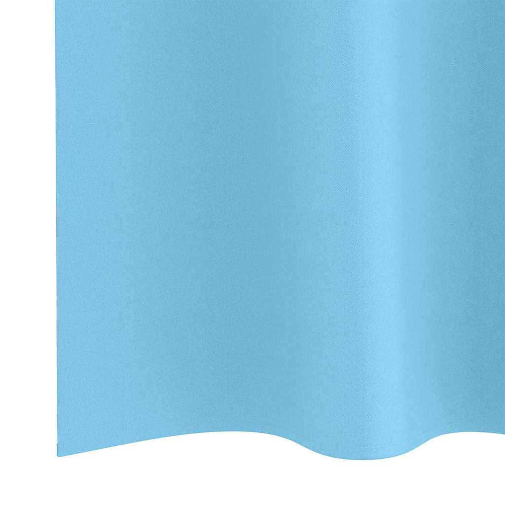 vidaXL Verdunkelungs-Vorhänge mit Ringen 2 pcs Himmelblau 225 x 140 cm