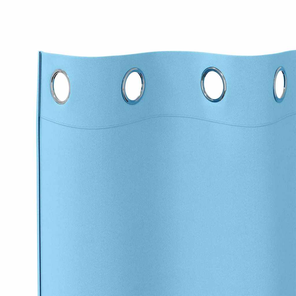 vidaXL Verdunkelungs-Vorhänge mit Ringen 2 pcs Himmelblau 260 x 140 cm