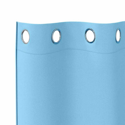 vidaXL Verdunkelungs-Vorhänge mit Ringen 2 pcs Himmelblau 260 x 140 cm