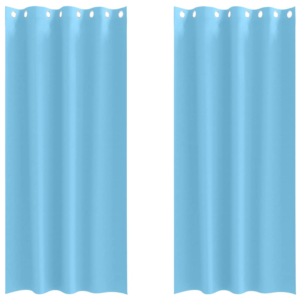 vidaXL Verdunkelungs-Vorhänge mit Ringen 2 pcs Himmelblau 260 x 140 cm
